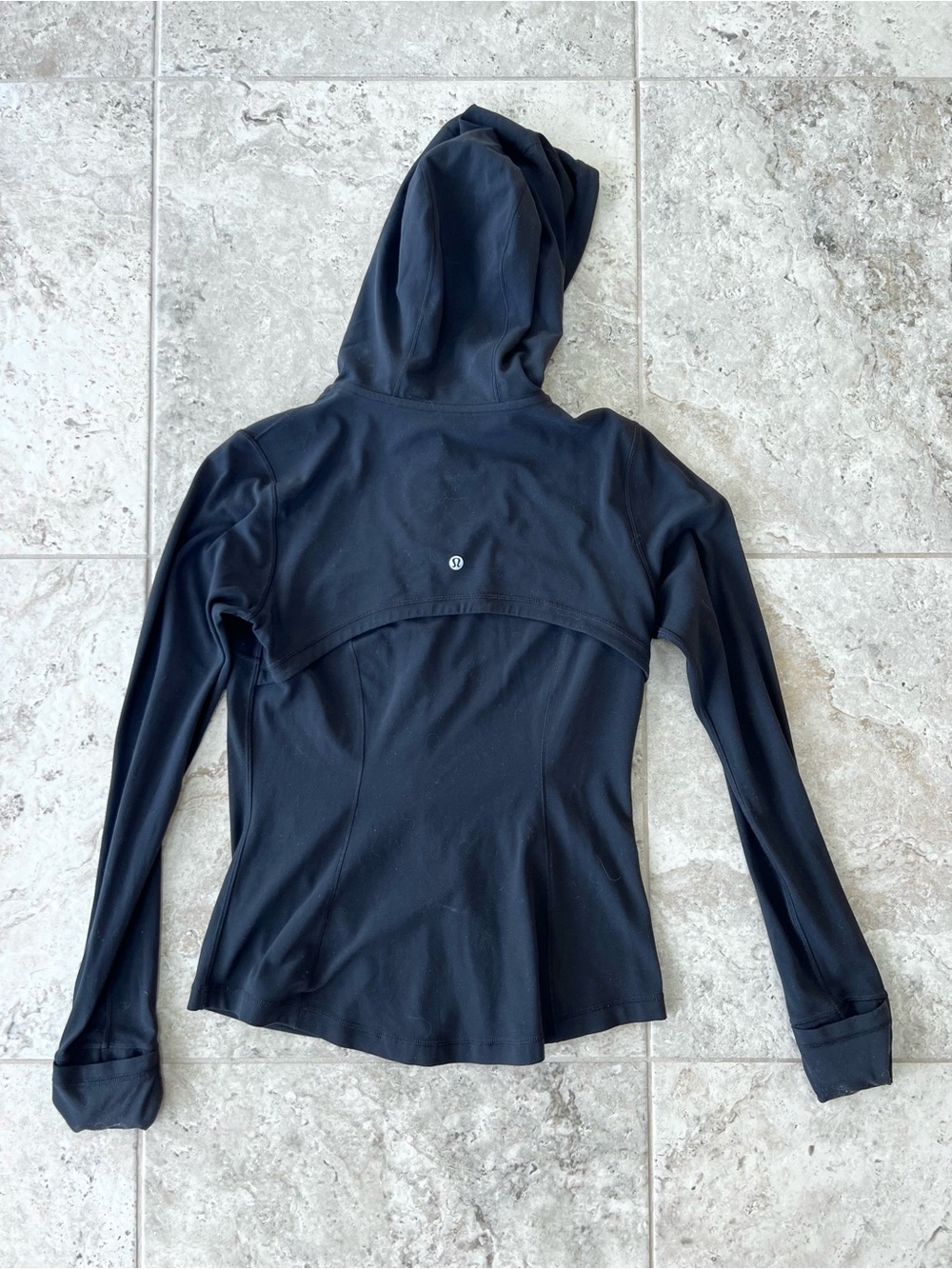 Lululemon Hooded Zip Up Define Lightweight Thumbholes Jacket Nulu Black, size 8 - Picture 8 of 10